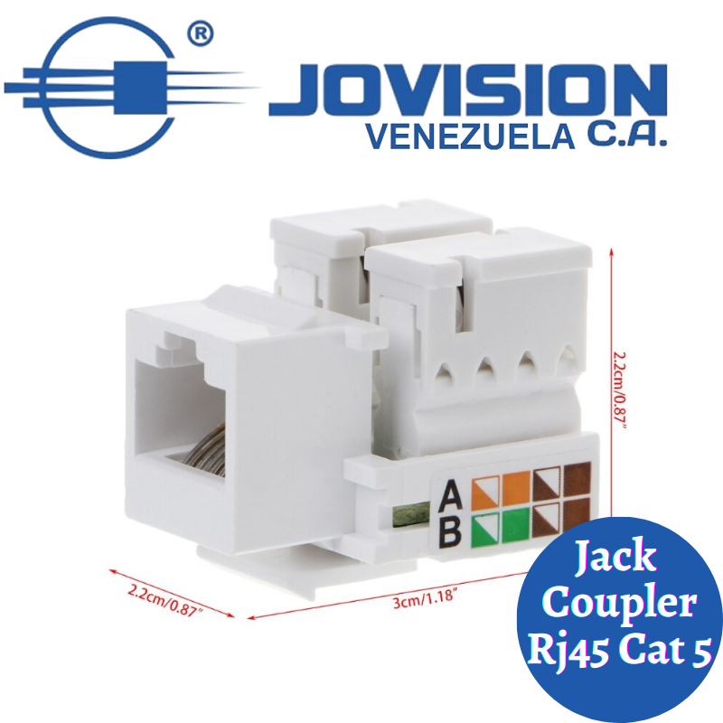 Conectores Jack/Coupler Keystone Rj45 Hembra Cat 5e Para Cable Red-Face Plate