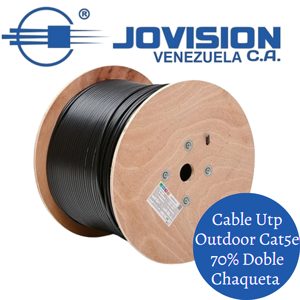 Cable Utp Outdoor Cat 5e 305 mts 70-30 Doble Chaqueta- Exterior-Intemperie