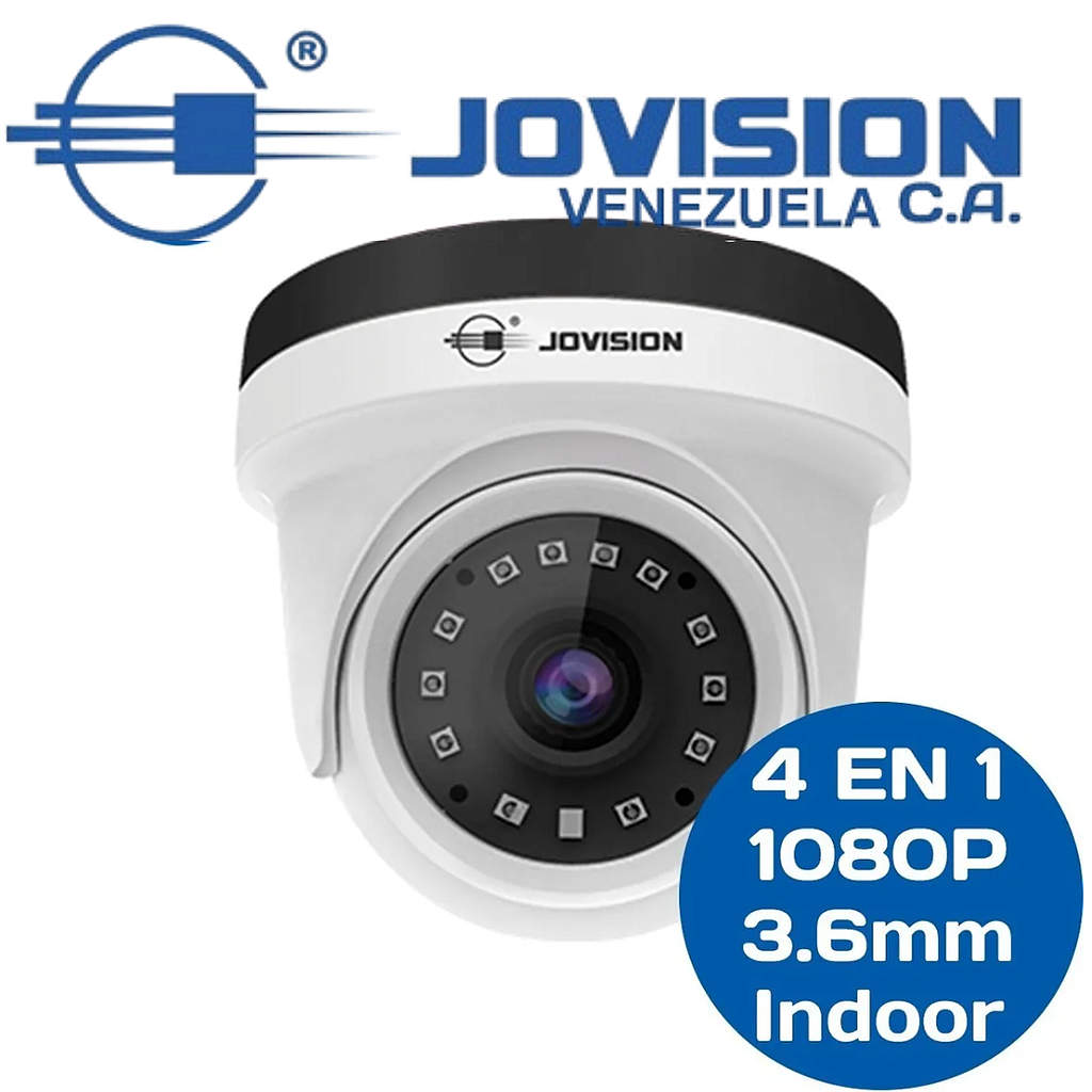 Camara Domo Jovision 4en1 AHD/TVI/CVI/CVBS 1080p 2mp 3.6mm Indoor Model VS-A835-YWC-R3