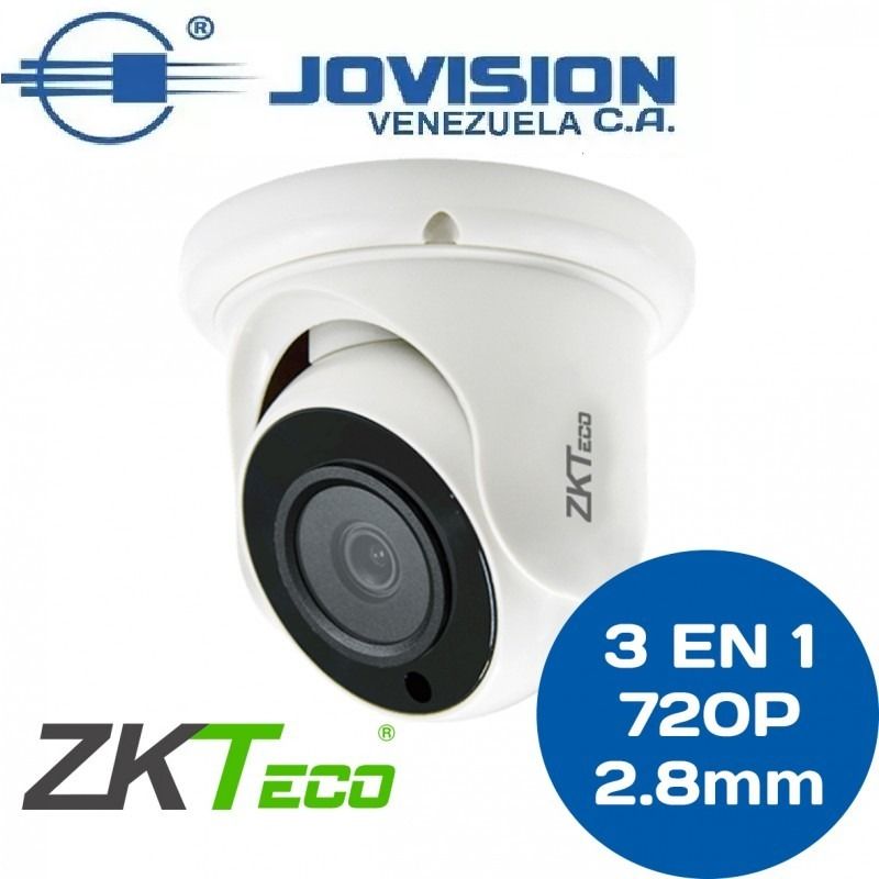 Cámara Domo Zkteco 3en1 AHD/TVI/CVI 720p 2.8mm Model ES31A11J