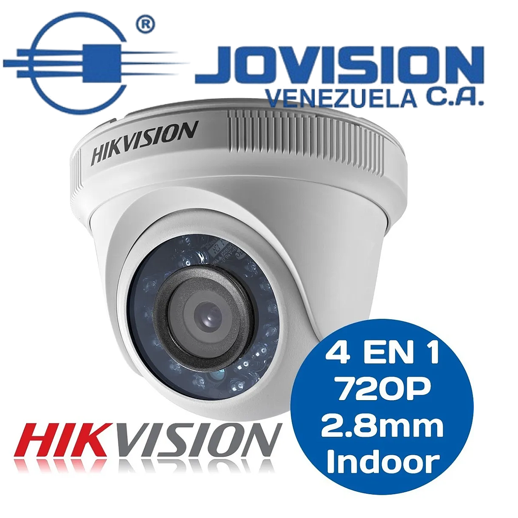 Camara Domo Hikvision 4 en 1 720p 1mp 2,8mm Indoor Plastica- Oferta Limitada