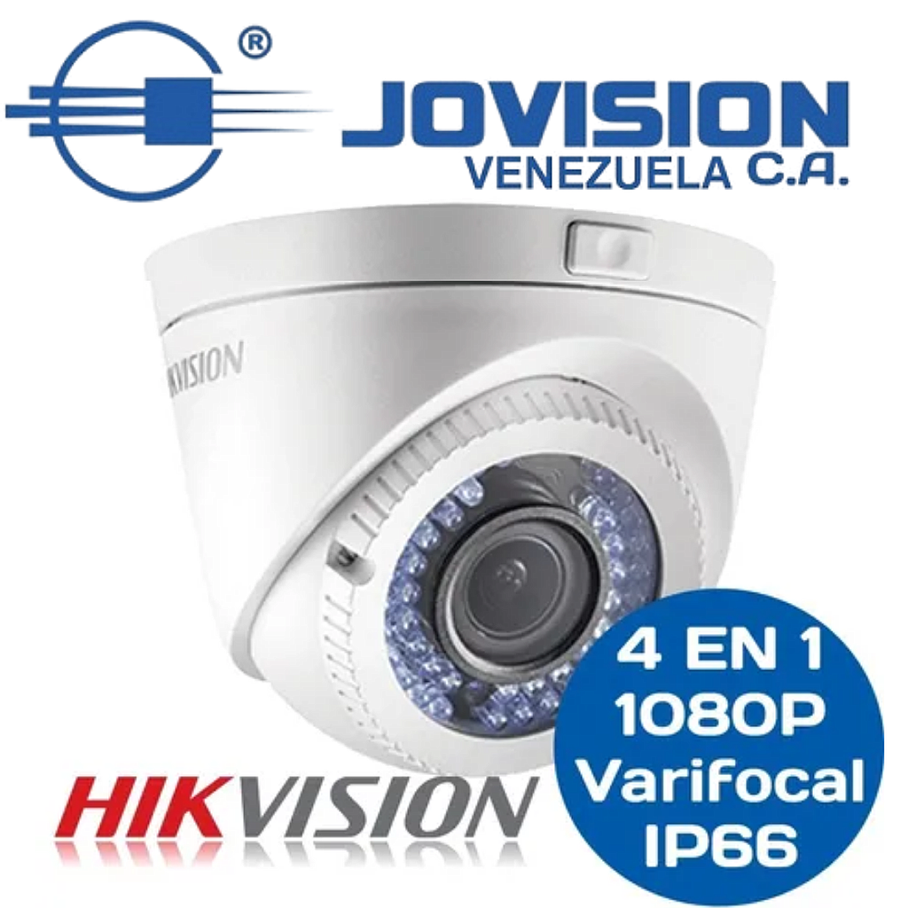 Camara Domo Varifocal Hikvision 4en1 1080p 2mp 2.8-12mm IP66 Model: DS-2CE56D0T-VFIR3F