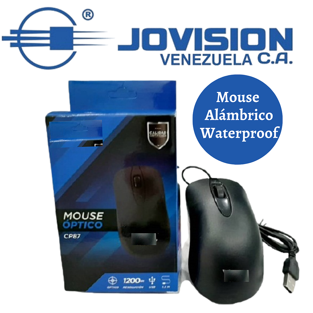 Mouse Usb Optico De Cable Waterproof Negro